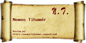 Nemes Tihamér névjegykártya